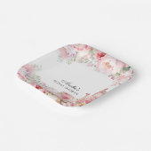 Roze Bloemige Afternoon Tea Party Shower Papieren Bordje (Gebogen)