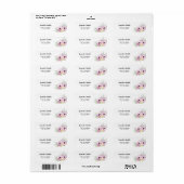 Roze Bloemige Anemoon Adres Etiket (Full Sheet)
