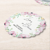 Roze Bloemige Anemoon Bruidsdouche Kartonnen Onderzetters (Gekanteld)