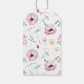Roze bloemige Anemoon Bruidsontbijt Cadeaulabel (Achterkant)