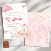 Roze bloemige April baby shower Kaart