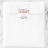 Roze Bloemige Aquarel Botanische Bruidsdouche  Vierkante Sticker (Tas)