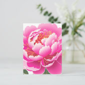 Roze Bloemige Aquarel Briefkaart (Staand voorkant)