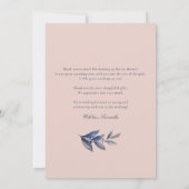 Roze Bloemige Aquarel Bruiloftsborrel Bedankkaart (Achterkant)