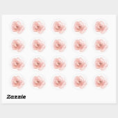 Roze Bloemige Aquarel Elegant Mooi Ronde Sticker (Vel)