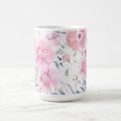 Roze Bloemige Aquarel Koffiemok (Center)