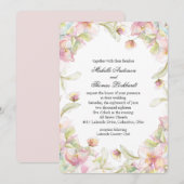 Roze Bloemige Aquarel Lijst Kaart (Voorkant / Achterkant)