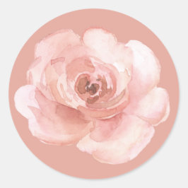 Roze Bloemige Aquarel Meisjesachtig Elegant Ronde Sticker