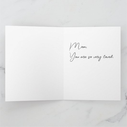 Roze Bloemige Aquarel Moederdagkaart Kaart (Binnen)