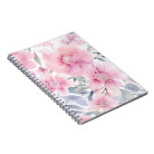 Roze Bloemige Aquarel Notitieboek (Rechterzijde)