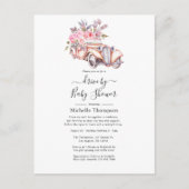 Roze Bloemige Aquarel Parijs Thema Drive By Shower Briefkaart (Voorkant)