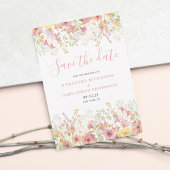 Roze Bloemige Aquarel Save The Date