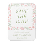 Roze Bloemige Aquarel Save the Date Magneet (Verticaal)