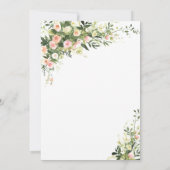 Roze Bloemige Aquarel Schrift Uitnodiging (Achterkant)