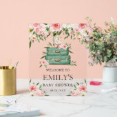 Roze Bloemige Avontuur Reis Babyshower Welkom Acryl Bord (Huwelijk)