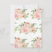 Roze bloemige baby girl shower bruiloft bedankkaart (Achterkant)