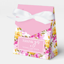 Roze bloemige baby in bloei baby shower
