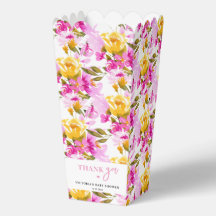 Roze bloemige baby in bloei babyshower popcorn
