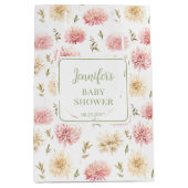 Roze bloemige baby in bloei dank u cadeauzakjes medium cadeauzakje (Voorkant)