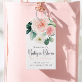 Roze Bloemige Baby in Bloom Baby Shower Cadeaulabel