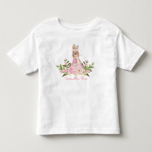 Roze bloemige baby konijn verjaardag peuter T-shir Kinder Shirts