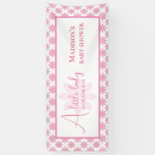 Roze Bloemige Baby Shower Spandoek (Verticaal)