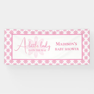 Roze Bloemige Baby Shower Spandoek