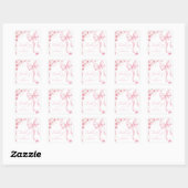 Roze bloemige baby shower stickers (Vel)