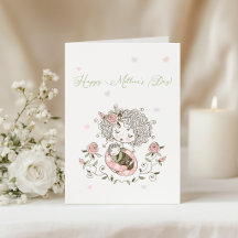Roze bloemige babyhartjes Moederdag