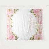 Roze bloemige babyshower-achtergrond foto prop wandkleed (Voorkant (horizontaal))