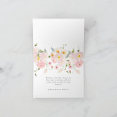 Roze bloemige babyshower gevouwen bedankkaart (Binnen)