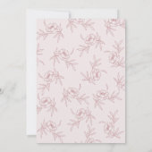 Roze bloemige babyshower uitnodiging (Achterkant)