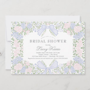 Roze bloemige babyshower uitnodiging, kaart