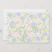 Roze bloemige babyshower uitnodiging, kaart (Achterkant)