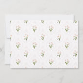 Roze bloemige babyshower uitnodiging, kaart (Achterkant)