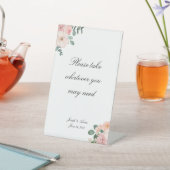  roze bloemige badkamer teken reclamebord met voetstuk (Insitu)