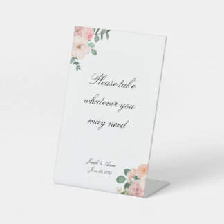  roze bloemige badkamer teken reclamebord met voetstuk