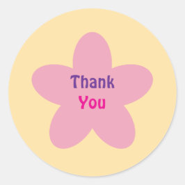 Roze bloemige Bedankt sticker