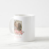 Roze bloemige beste moeder ooit foto koffiemok (Voorkant links)