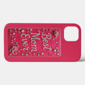 Roze bloemige Beste Moeder Ooit iPhone Hoesje (Achterkant (horizontaal))