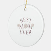 Roze Bloemige Beste Moeder Ooit Keramisch Ornament (Links)