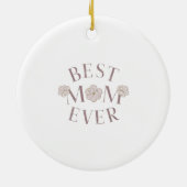 Roze Bloemige Beste Moeder Ooit Keramisch Ornament (Achterkant)