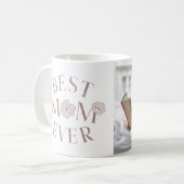 Roze bloemige beste moeder ooit koffiemok (Voorkant links)