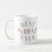 Roze bloemige beste moeder ooit koffiemok (Links)