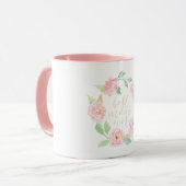 Roze bloemige beste moeder ooit Moederdag cadeau Mok (Voorkant links)