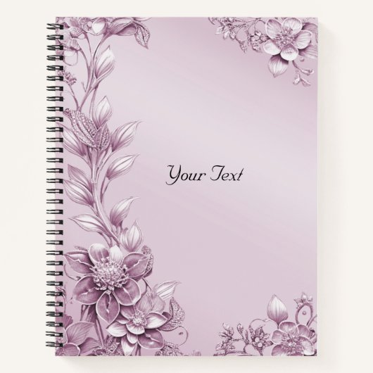 Roze bloemige bladwijzer notitieboek (Voorkant)