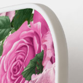 Roze Bloemige Bloemen Rozen Naam Script Pickleball Paddle (Links Detail)