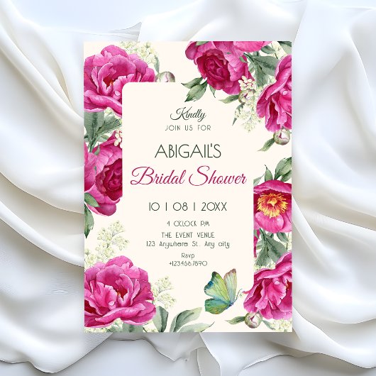 Roze bloemige bloesem bruidsfeest shower kaart