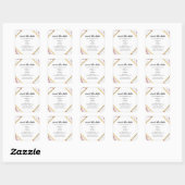 Roze Bloemige Blush Geometrische Bewaar De Datum Vierkante Sticker (Vel)