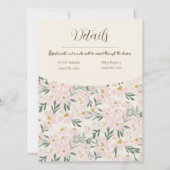  roze bloemige Boho Baby shower uitnodiging (Achterkant)